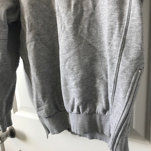 Divided cotton blend gray long sleeve sweater with side zippers - Picture 5 of 9